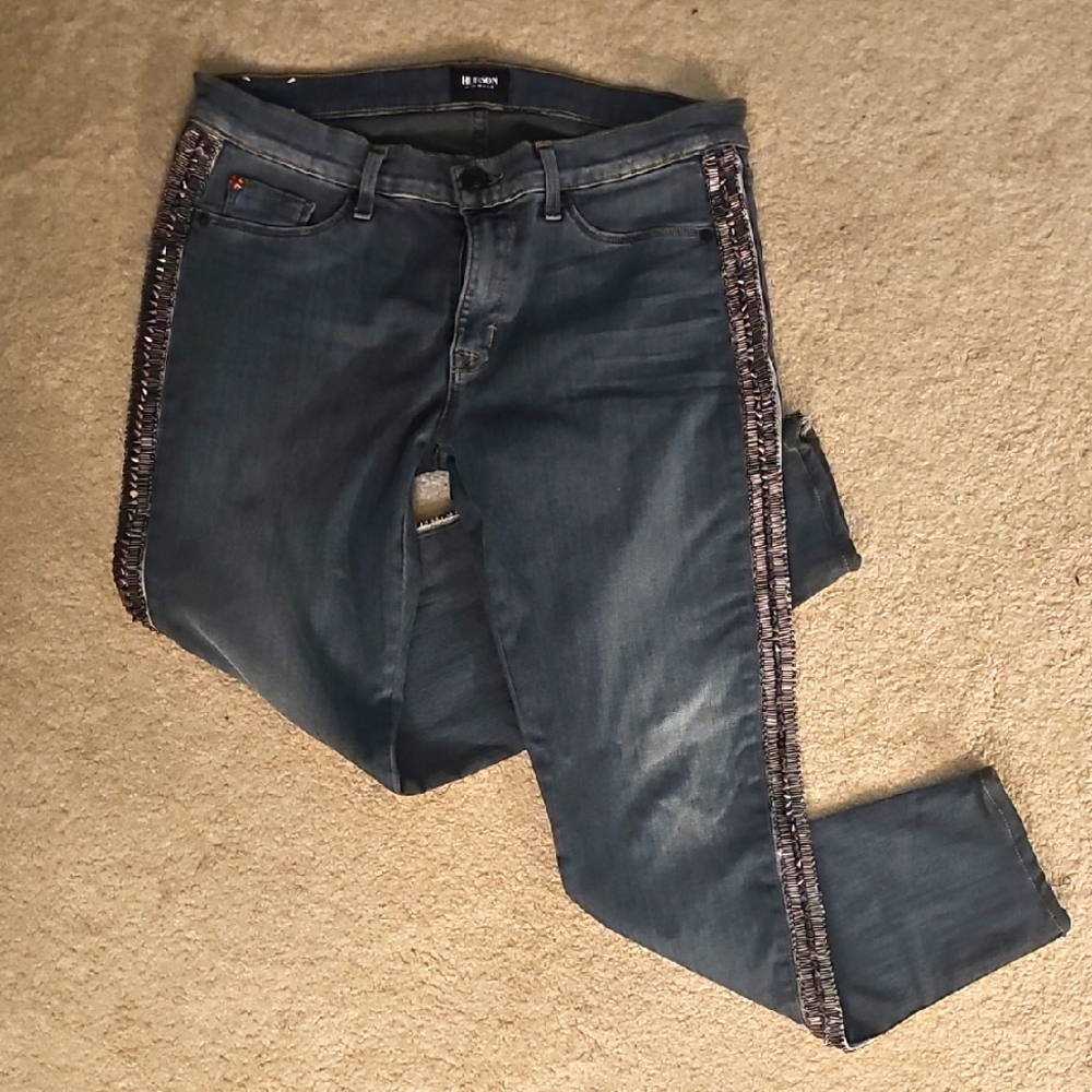 Hudson metal stud detailed jeans trim on sides